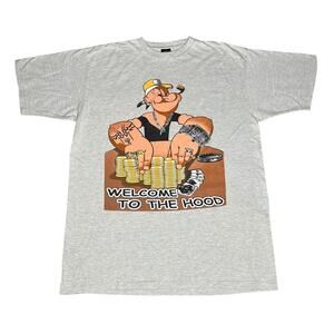 Vintage 90s Popeye The Sailor Man Welcome to the Hood T-Shirt